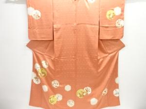 絞り雪輪に草花模様刺繍訪問着(重ね衿付き)